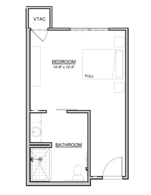 Memory Care - Apartments -Tulip is 366 Sq Ft. Studio apartment with 1 bedroom and 1 bath