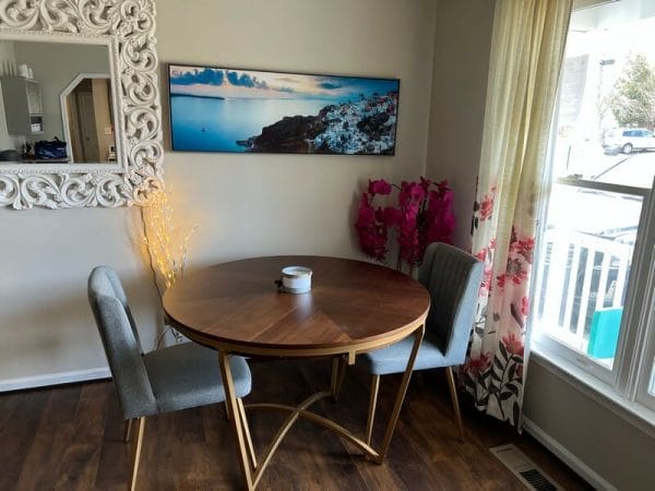 Seating for two at a dinette table in Desired Living Home Care