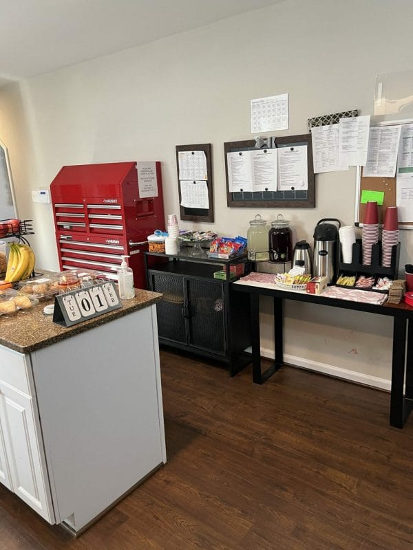 Desired Living Home Care coffe and snack station