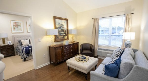 The Westmont at Short Pump living and bedroom area