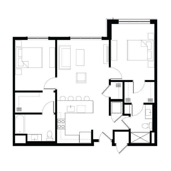 Zen Apartments 976 Square feet